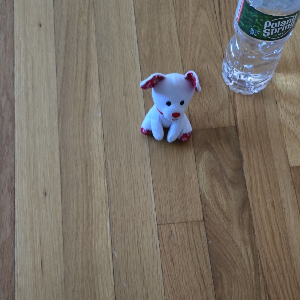 Adorable White and Red Stuffed Animal Toy